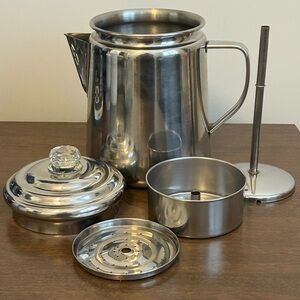 COLEMAN STAINLESS STEEL 12 CUP PERCOLATOR COFFEE POT STOVETOP RV CAMPING